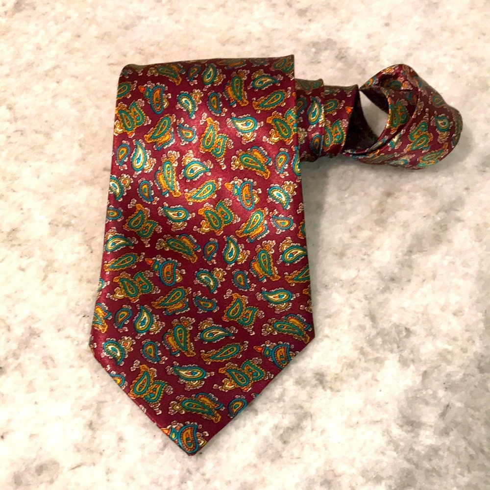 Duomo Milano Paisley Silk Tie Mens Necktie Multicolored Italian Made Designer